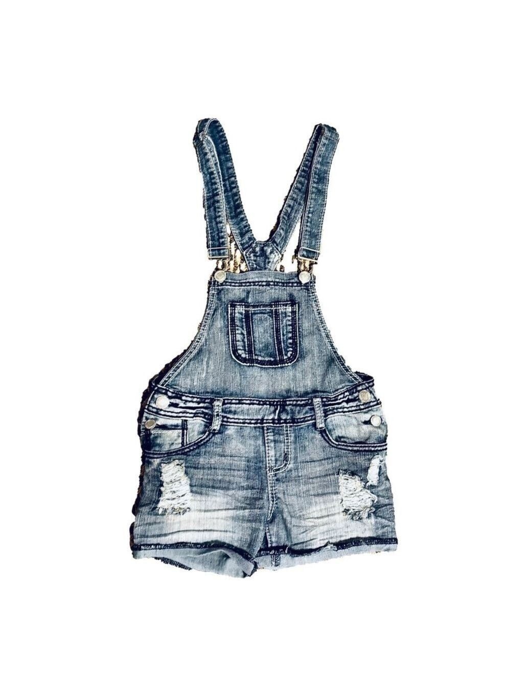 Almost Famous Denim Jean Overalls Shorts